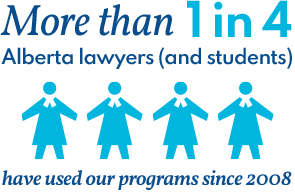 Provided confidential help to more than 21% of the lawyers in Alberta since 2008